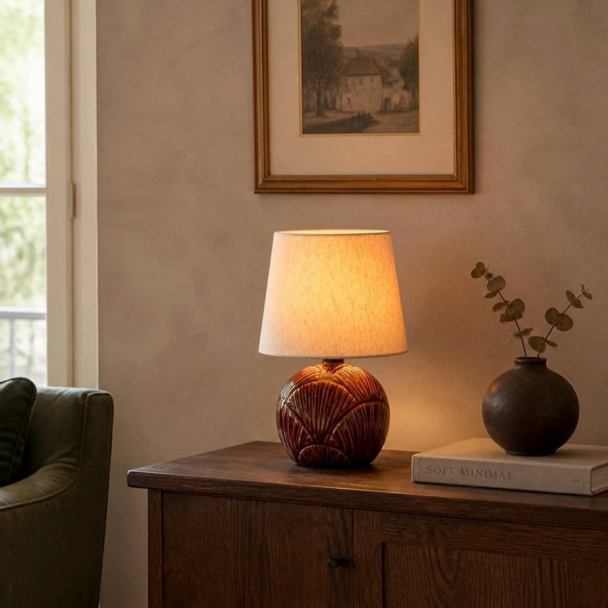 Luneare Conch Sfeerlamp Mahonie